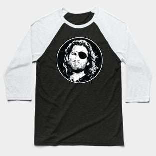 SNAKE PLISSKEN - Escape from New York (Circle Black and White) Baseball T-Shirt